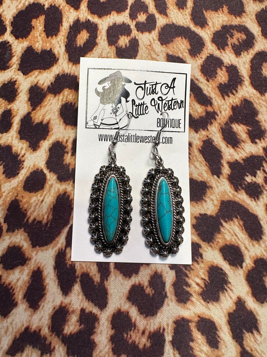 Turquoise Beaded Drop Earrings