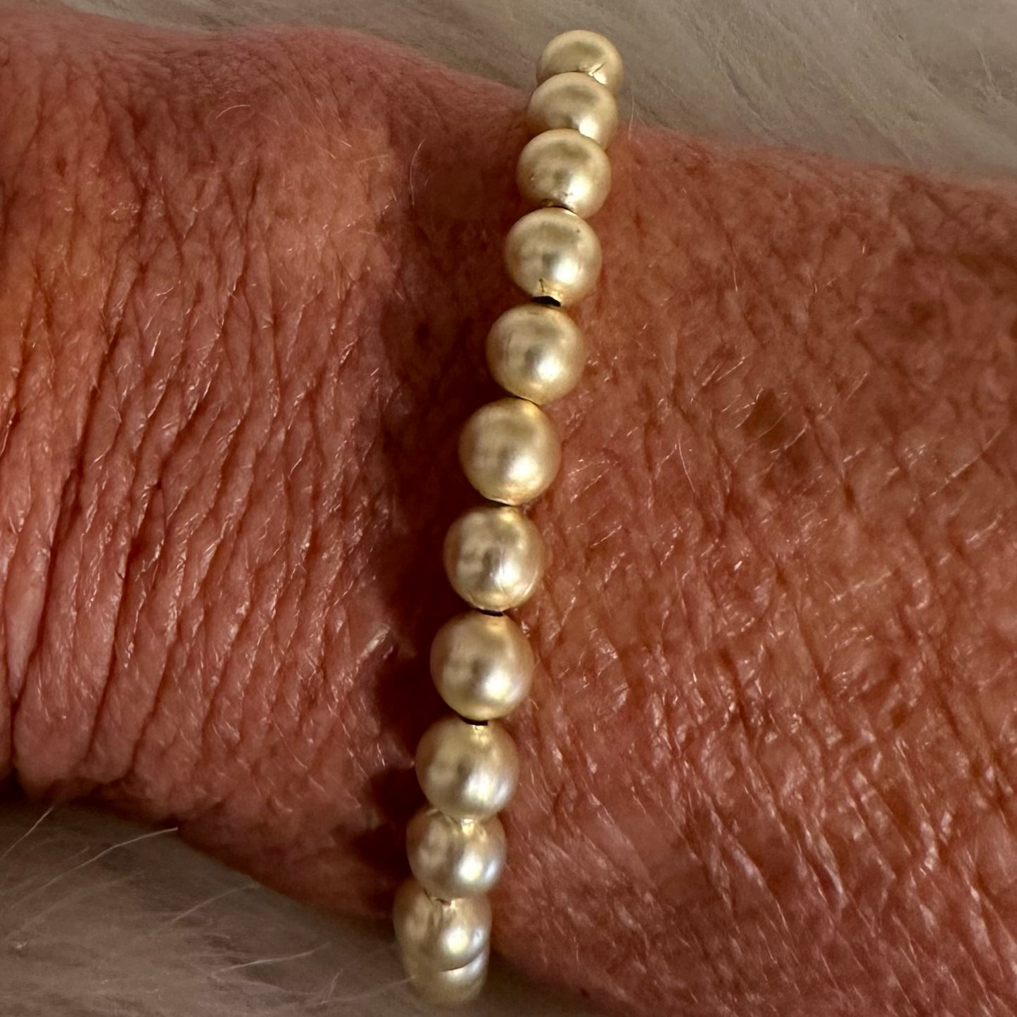 7MM Gold Bead Bracelet