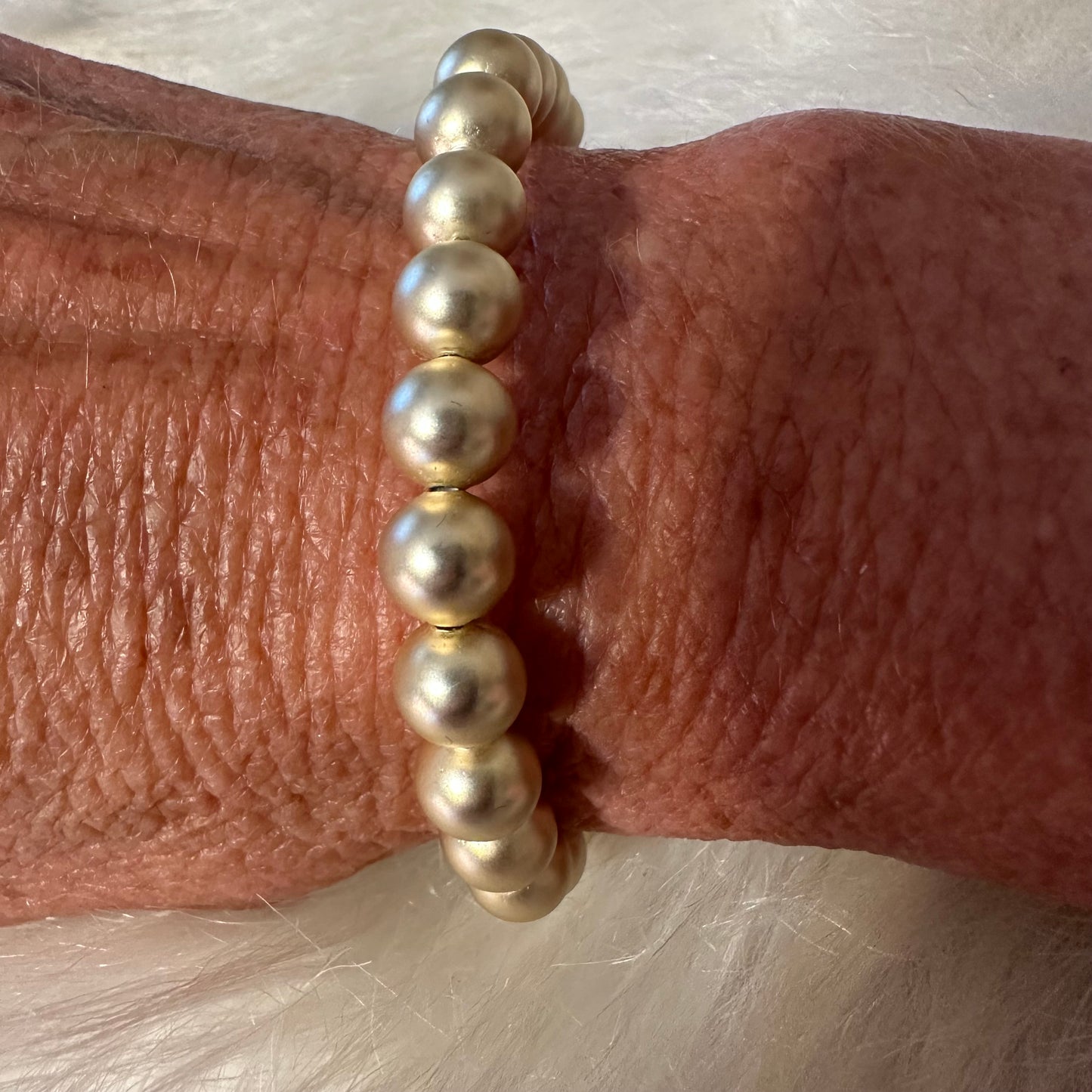 8MM Gold Bead Bracelet