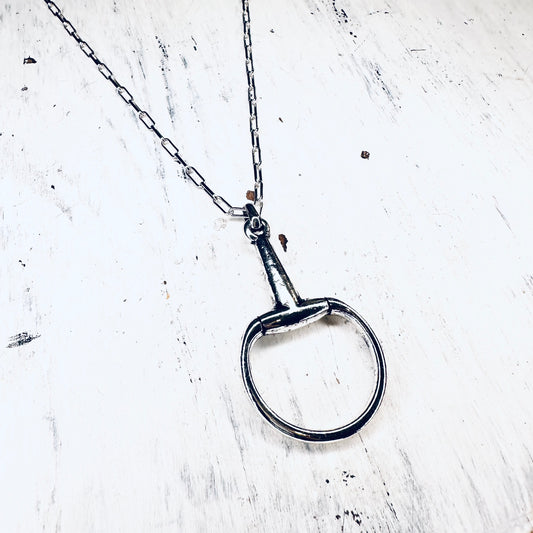 2" Silver Bit Pendant Necklace