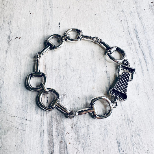 Silver Bit Bracelet with Magnetic Closure