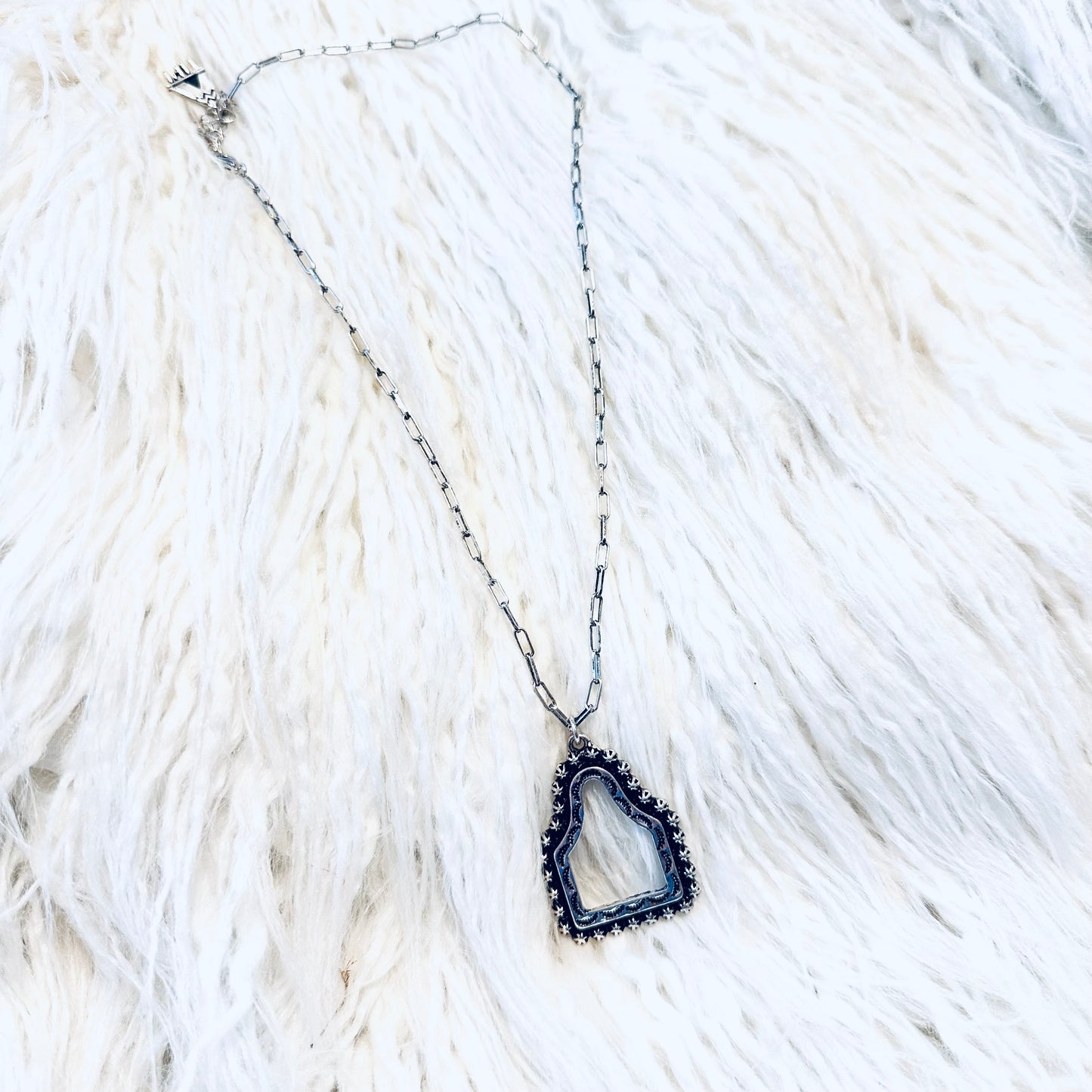 Open Beaded Cow Tag Necklace