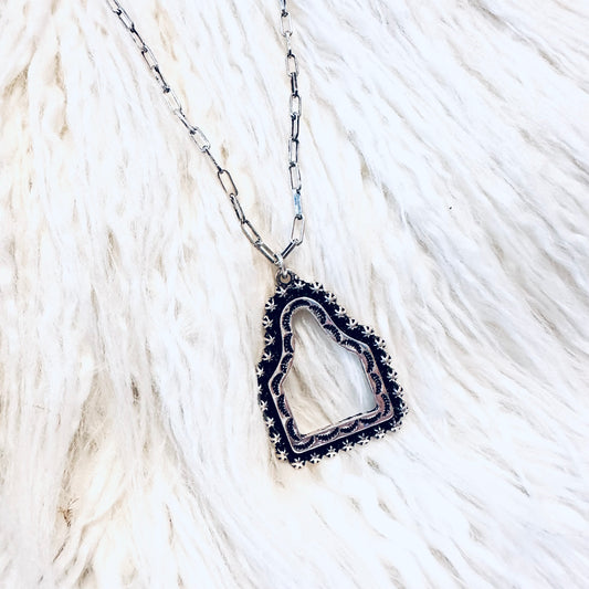 Open Beaded Cow Tag Necklace