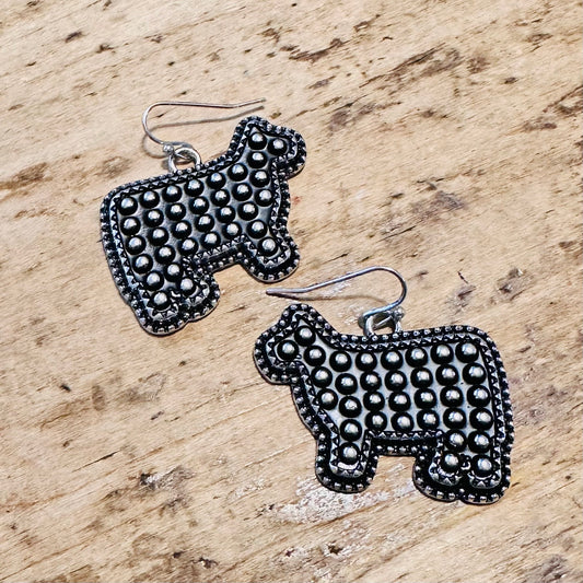 Dot Cow Shaped Dangle Earrings