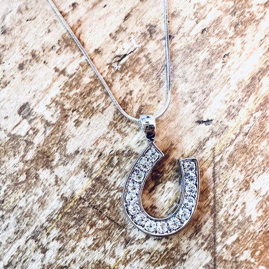 Rhinestone Horseshoe Necklace