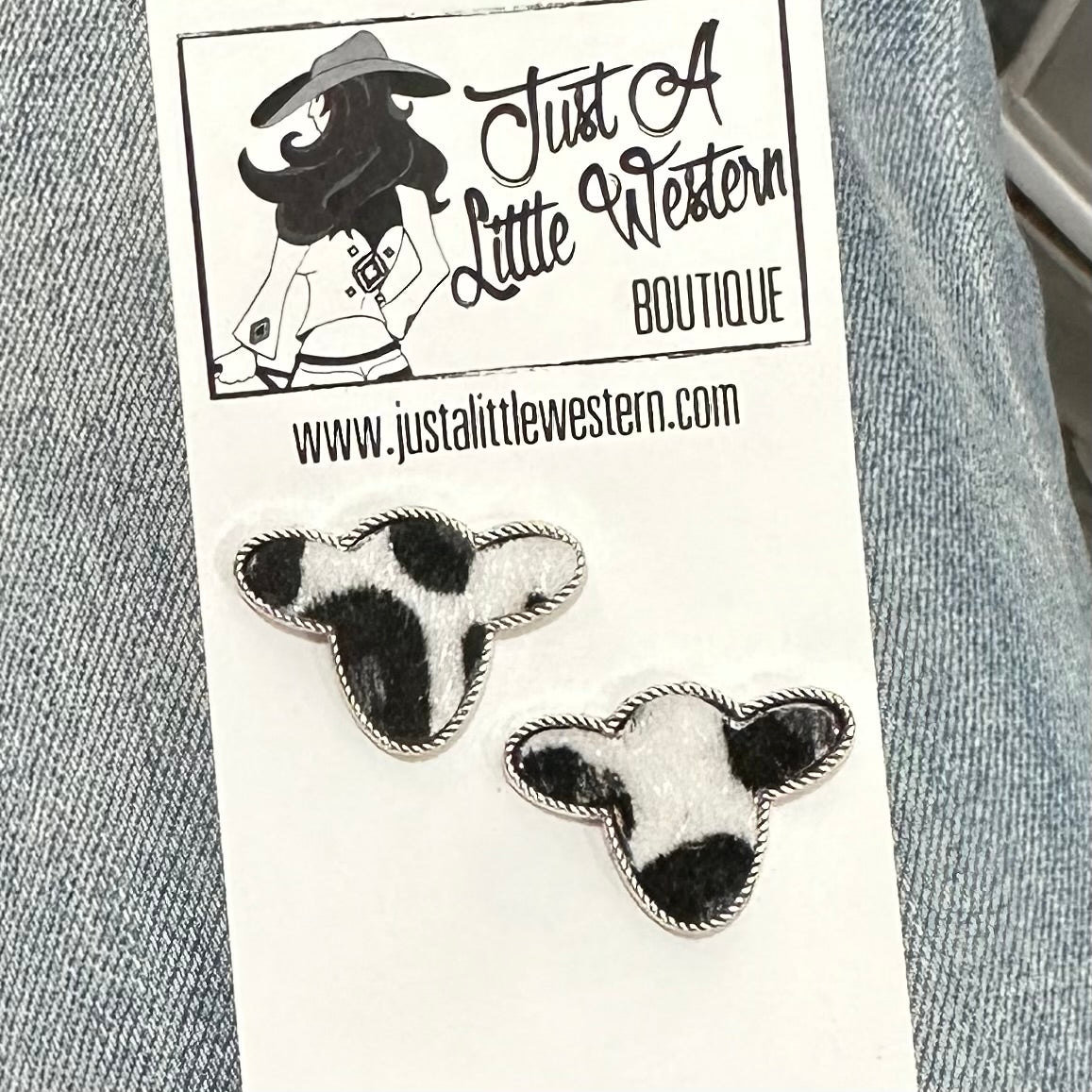 Cow Print Calf Stud Earrings