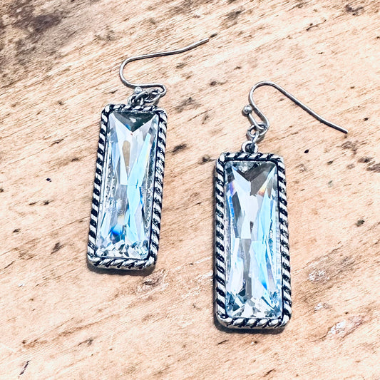Rhinestone Bar Earring