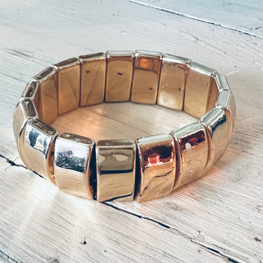 Gold Tile Stretch Bracelet