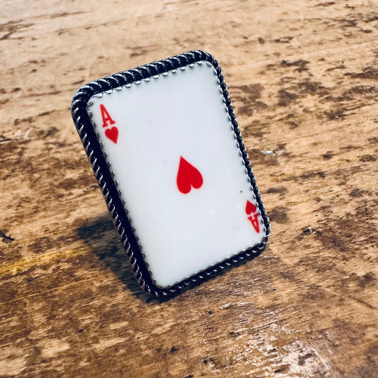Ace of Hearts Adjustable Ring