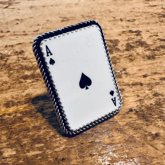 Ace of Spades Adjustable Ring
