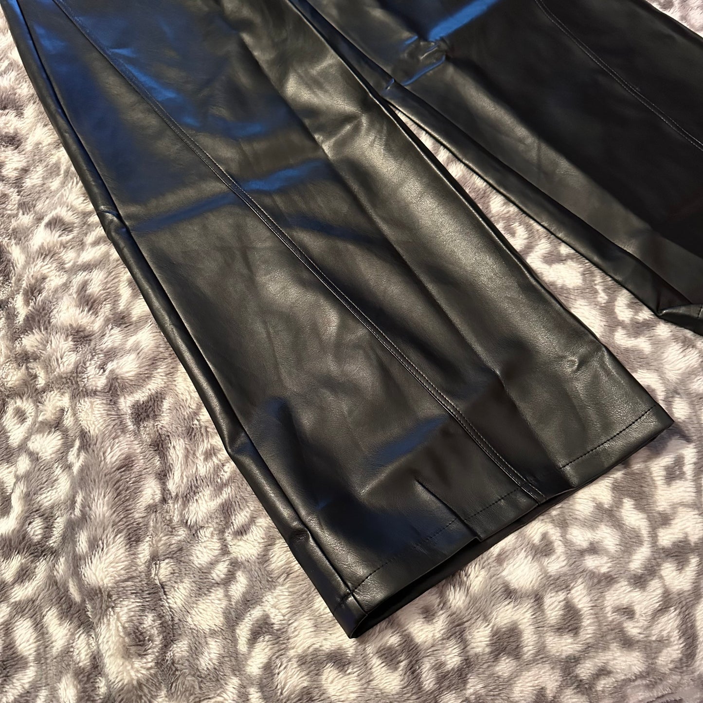 Faux Leather Wide Leg Pants