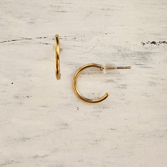 Small Gold Hoop Post Earring