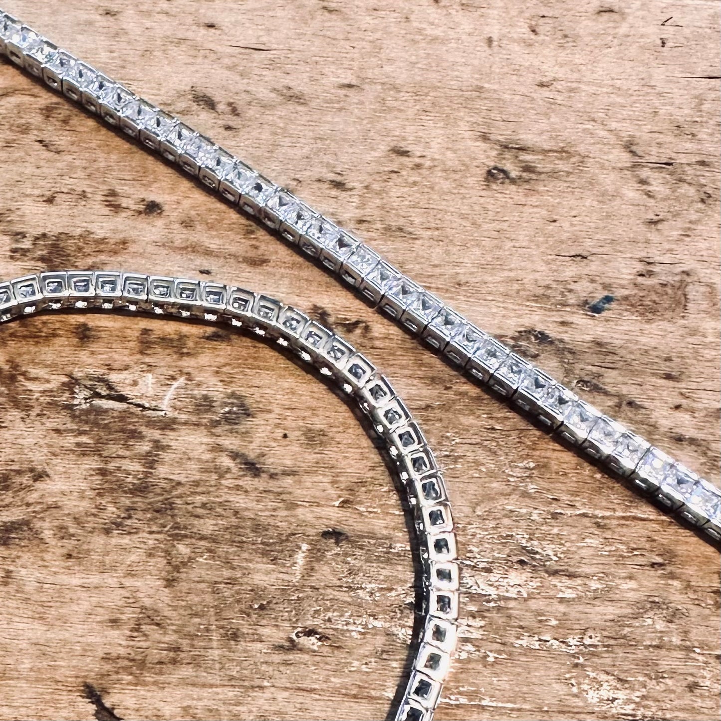 Sterling Silver Square CZ Tennis Bracelet