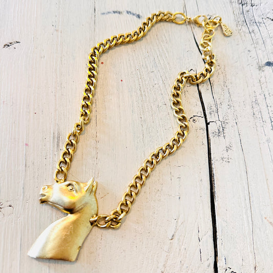 Yochi NY Horse Head Pendant Necklace