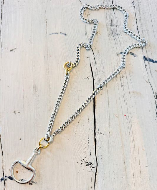 Yochi NY Silver 2.5" Bit Pendant Necklace