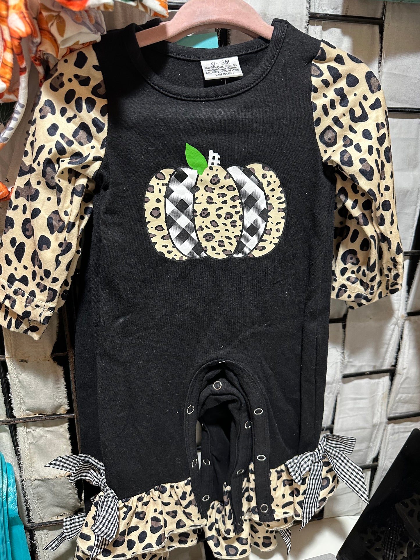 Leopard Pumpkin Romper