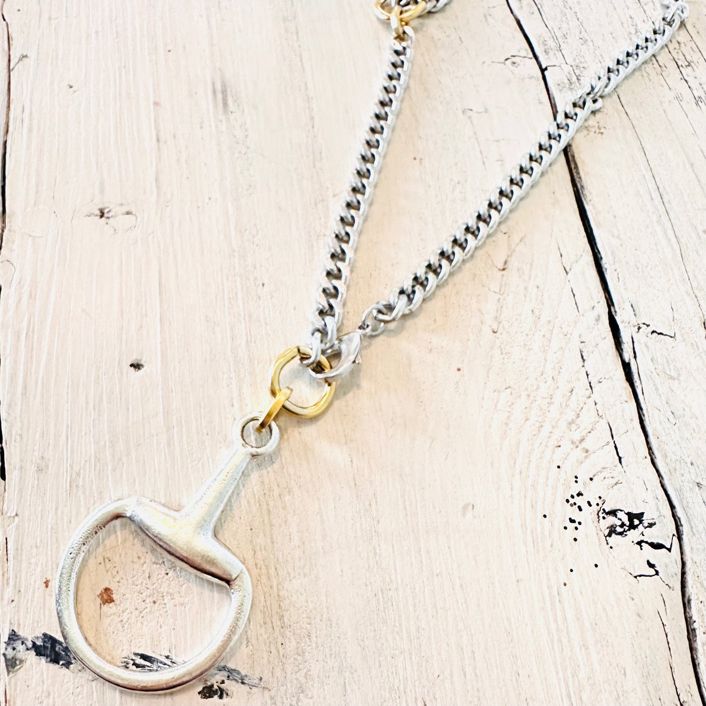 Yochi NY Silver 2.5" Bit Pendant Necklace
