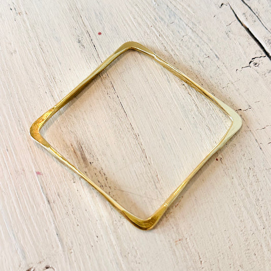 Square Gold Bangle Bracelet