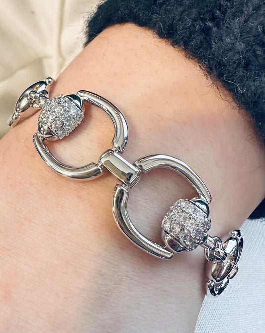 Magnetic Silver & CZ Bracelet