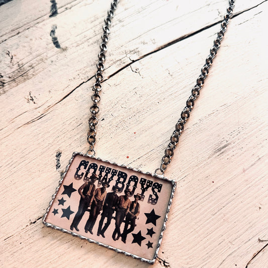 Cowboys Picture Pendant Necklace