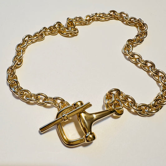 16" Gold Bit Toggle Necklace