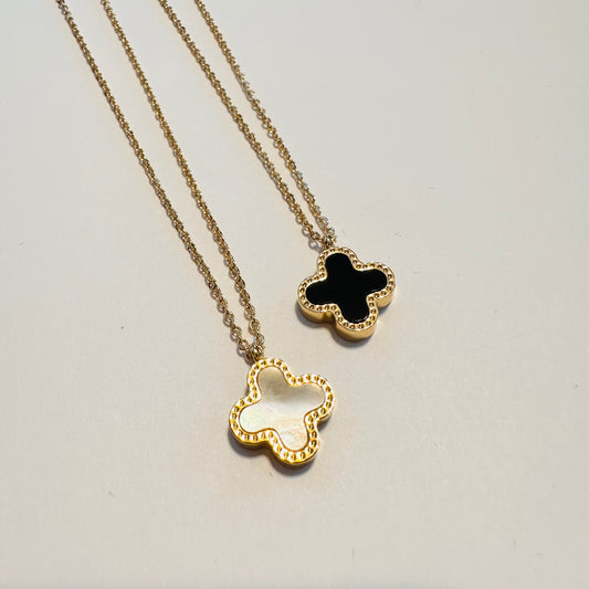 Gold Dipped Two-Sided Clover Necklace