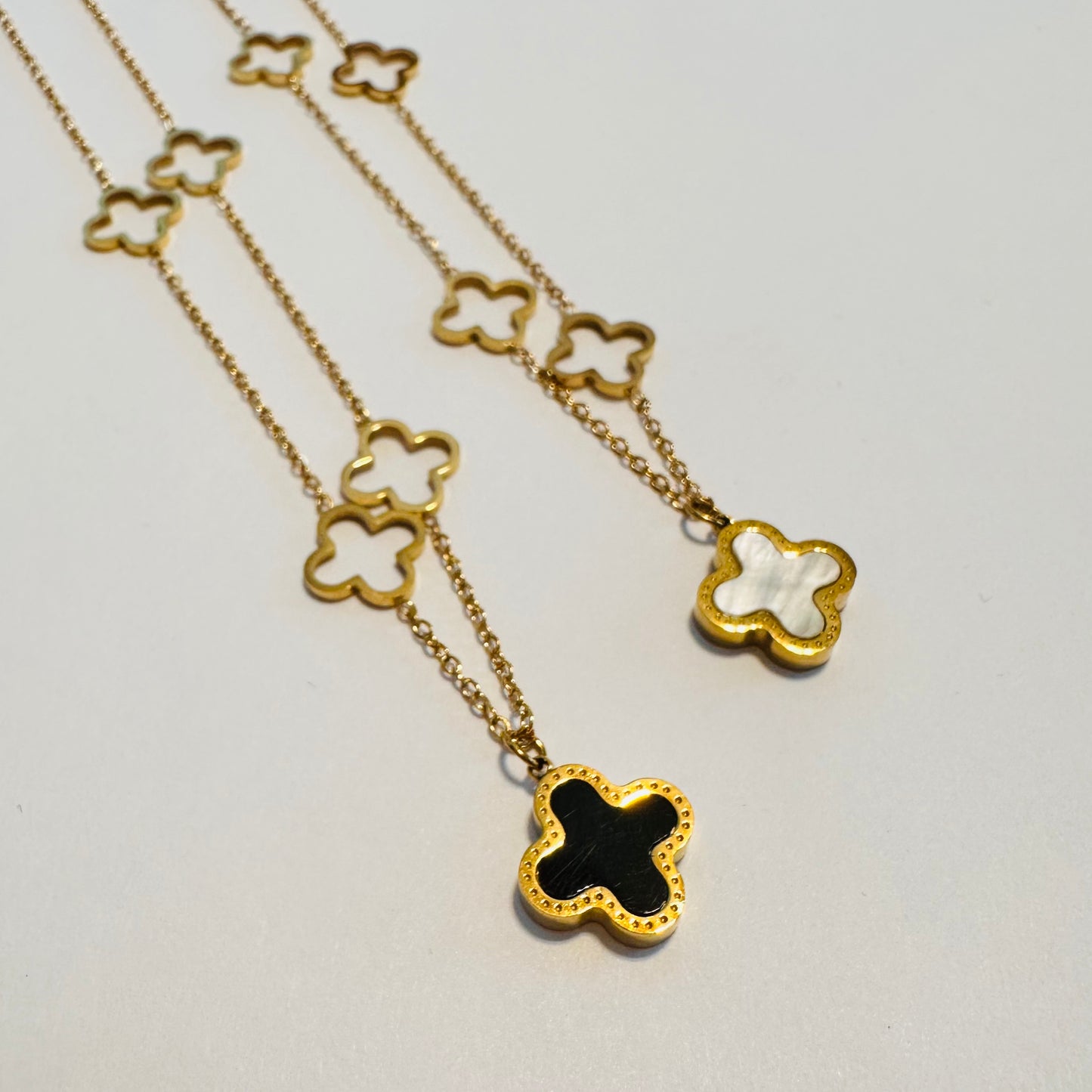 Multi Gold & Two-Sided Clover Necklace