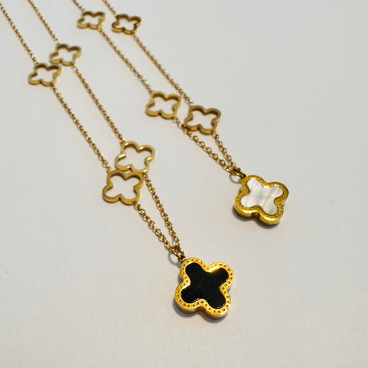 Multi Gold & Two-Sided Clover Necklace