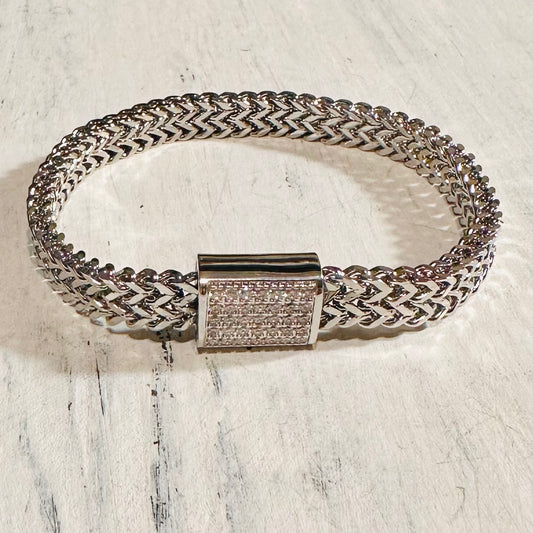 Silver Chain Link Magnetic Bracelet