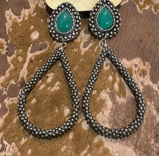 Turquoise Statement Hoop