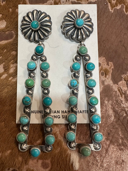 Genuine Indian Sterling & Turquoise Earrings