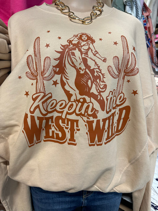 Keepin The West Wild Oversized Top