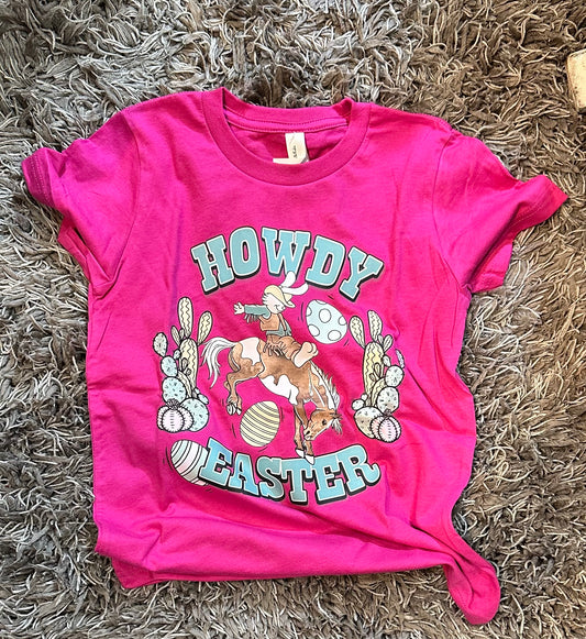 HOWDY EASTER Rodeo Bronc Bunny Youth Tee