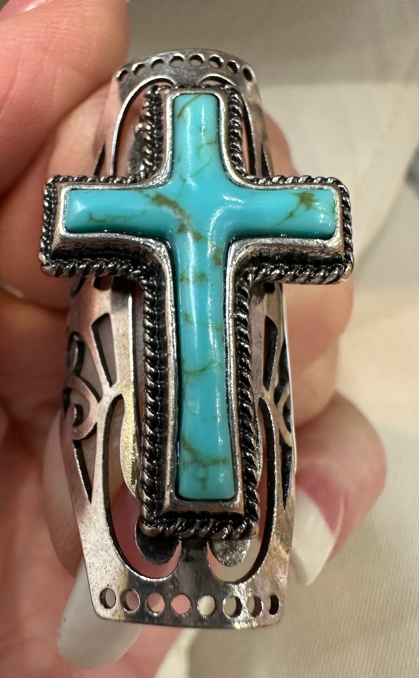 Turquoise Cross Ring