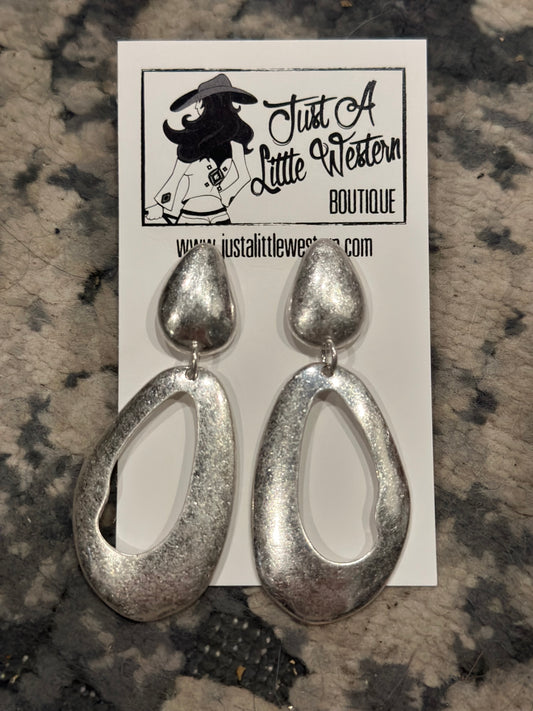 Brushed Silver Earrings