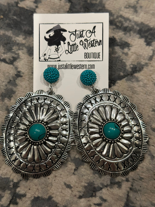 Silver Conchos with Sead Bead Posts
