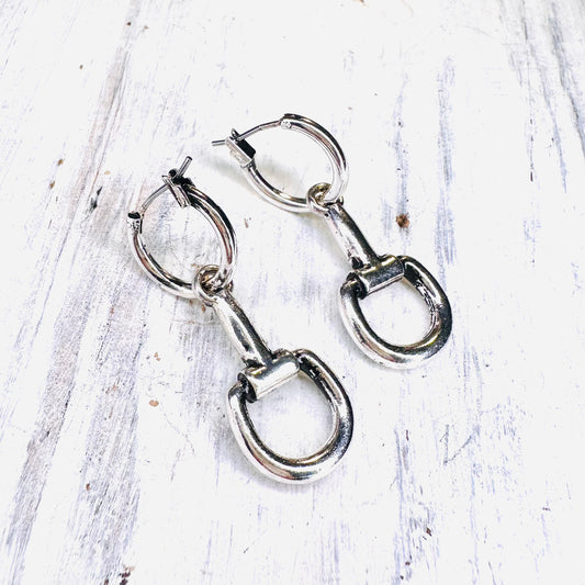 Silver Bit & Hoop Earring