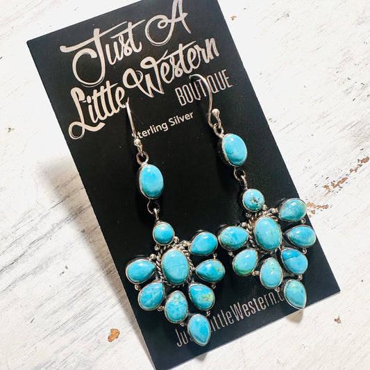 Sterling & Turquoise Arrow Cluster Earring