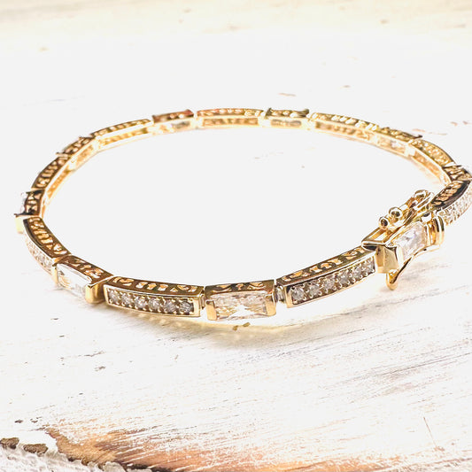 Sterling CZ Princess Cut Tennis Bracelet