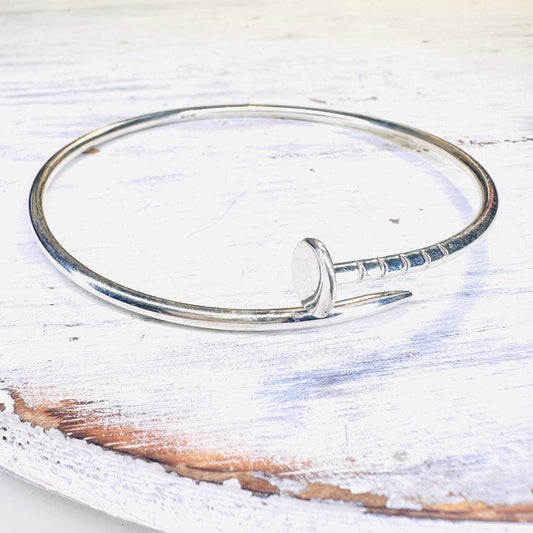Sterling Nail Bangle Bracelet