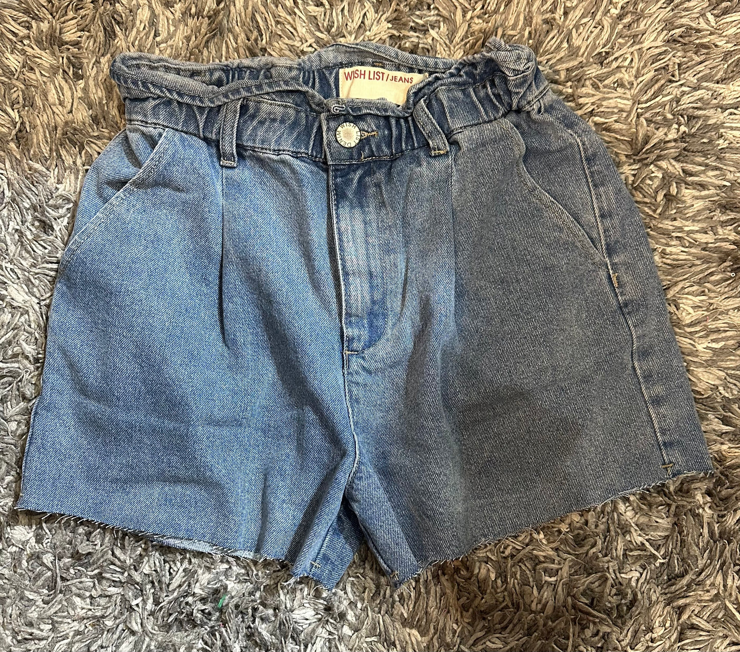 Denim Paperbag Cotton Shorts