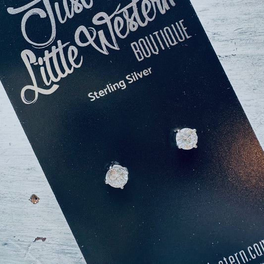 Sterling CZ Stud Earring- Small