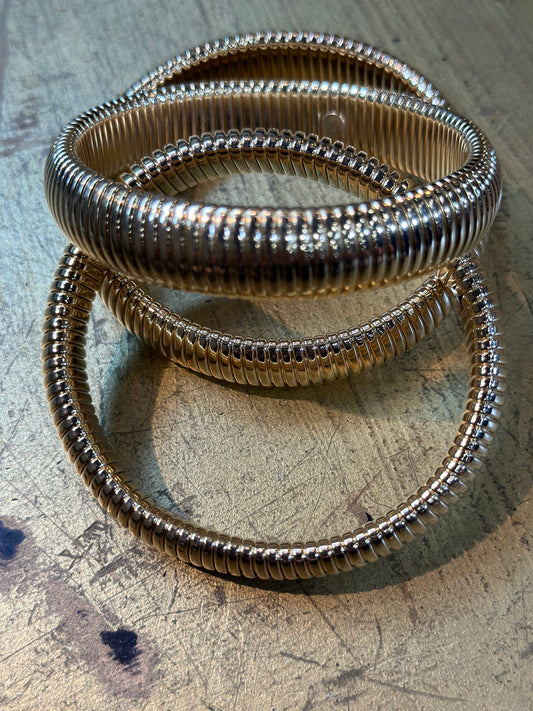 Gold Wide Slinky Bracelet