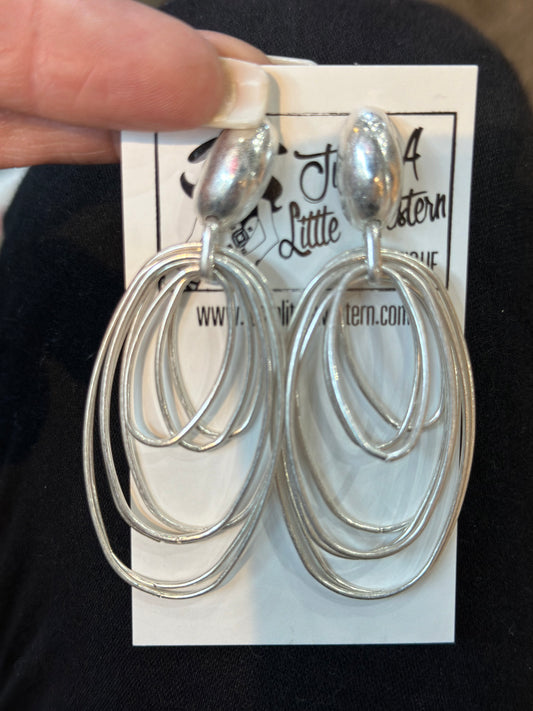 Silver Matte Multi Hoop Earrings