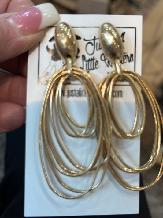 Gold Matte Multi Hoop Earrings