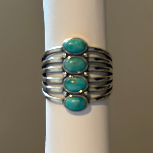 Sterling Silver Turquoise Cigar Band