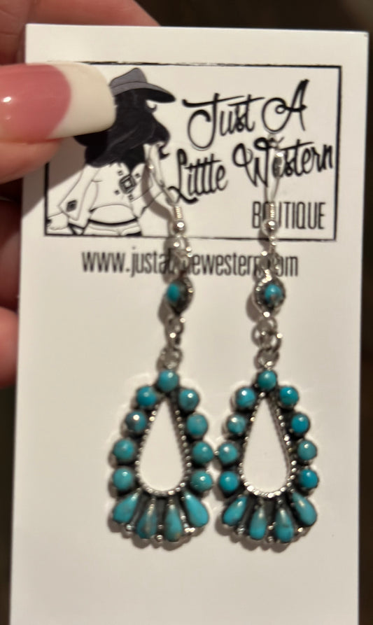 Turquoise & Sterling Drop Earrings