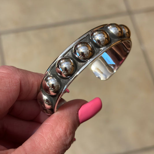Sterling Silver Bubble Bead Cuff Bracelet