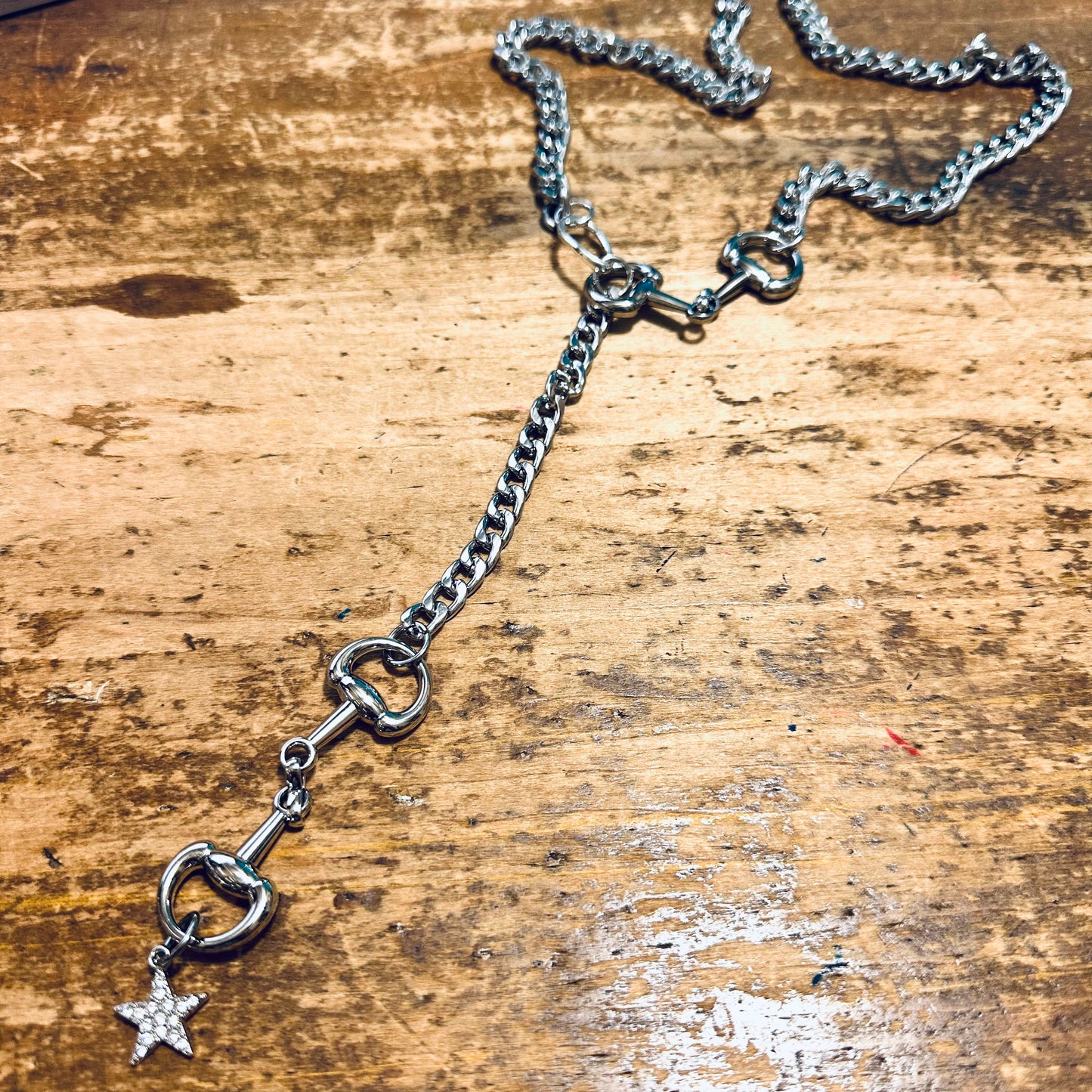 Bit Lariat Necklace with Star Accent