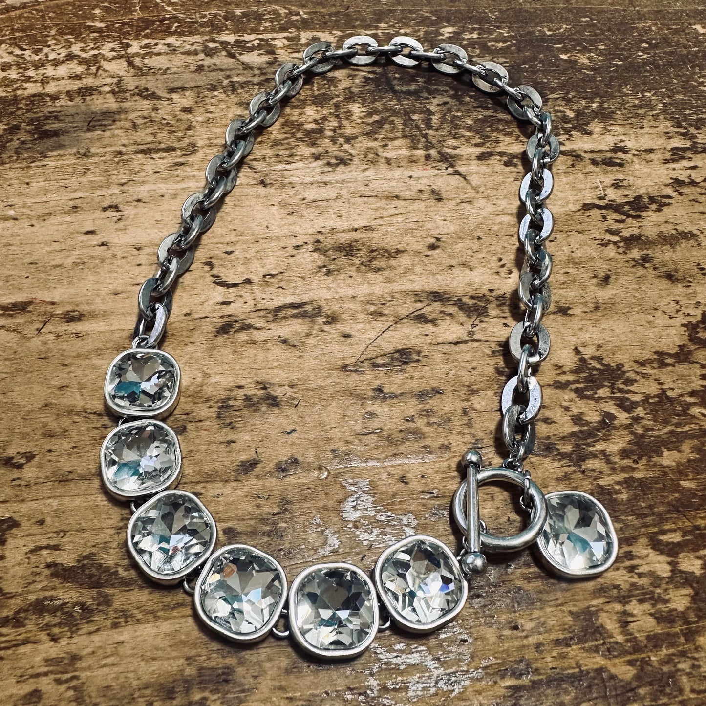 6 Rhinestone Toggle Necklace